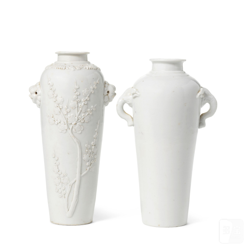 十七世紀 德化窯瓶兩件 | TWO BLANC-DE-CHINE VASES - 图3